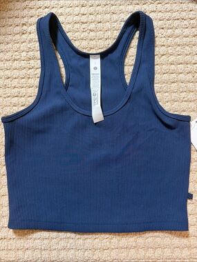 lululemon Power Pivot Training Tank in Navy Ribbed